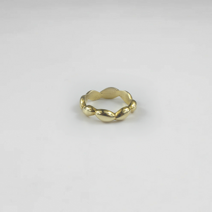 Sculpted Pebble Brass Ring