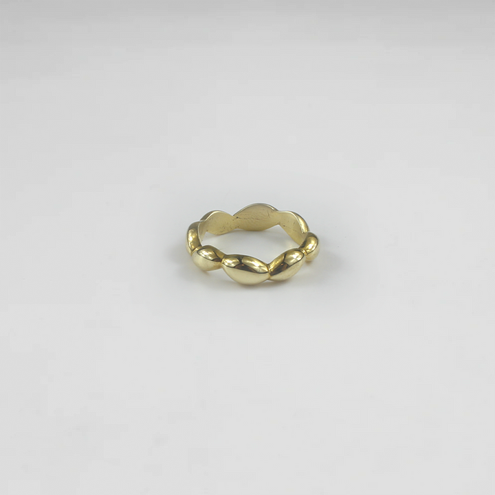 Sculpted Pebble Brass Ring