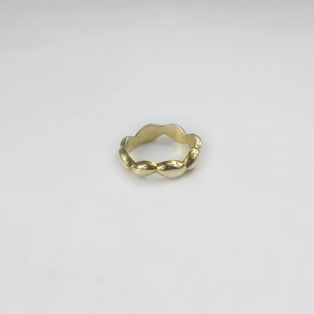Sculpted Pebble Brass Ring