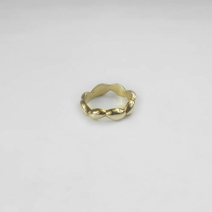 Sculpted Pebble Brass Ring