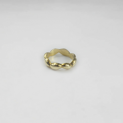 Sculpted Pebble Brass Ring