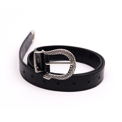 Serpent Croc Belt (Black)
