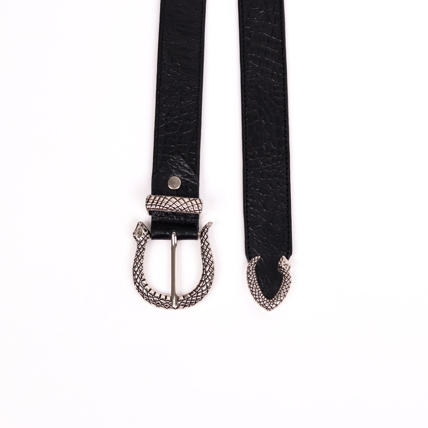 Serpent Croc Belt (Black)