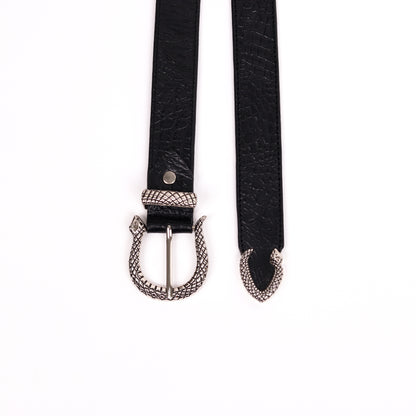 Serpent Croc Belt (Black)