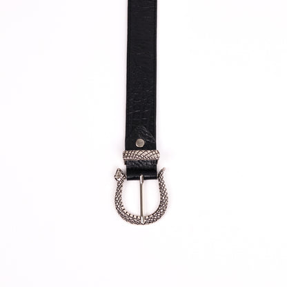 Serpent Croc Belt (Black)