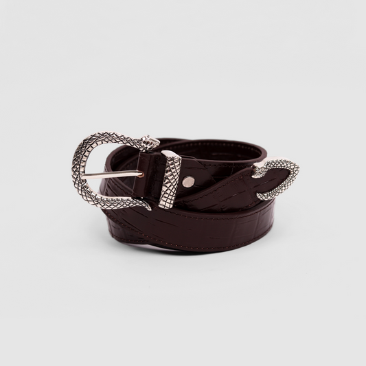 Serpent Croc Belt (Brown)