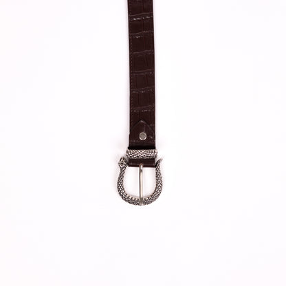 Serpent Croc Belt (Brown)