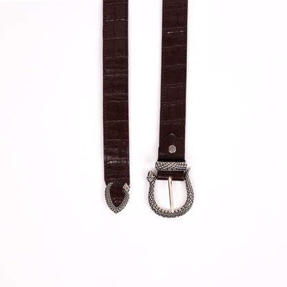 Serpent Croc Belt (Brown)