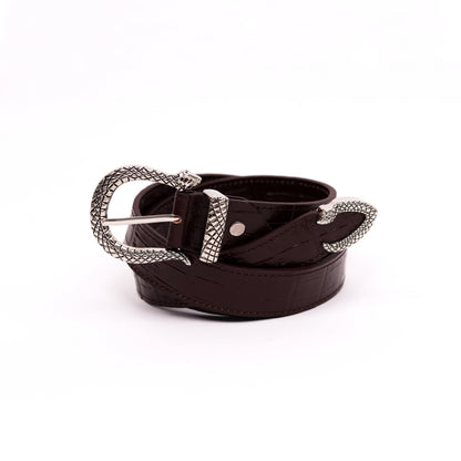 Serpent Croc Belt (Brown)