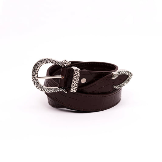 Serpent Croc Belt (Brown)