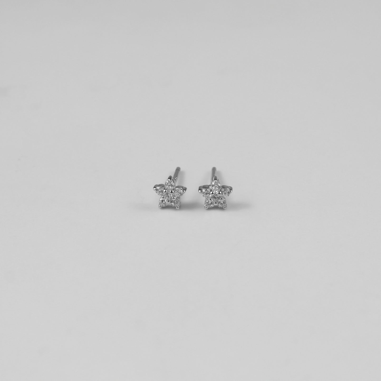 Silver Glow Stars Ear Studs