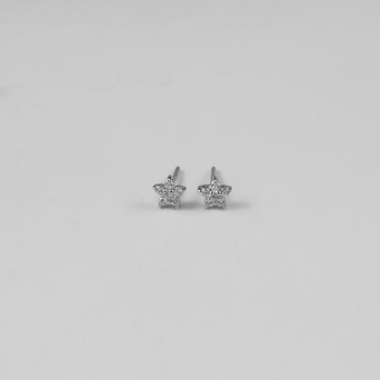 Silver Glow Stars Ear Studs