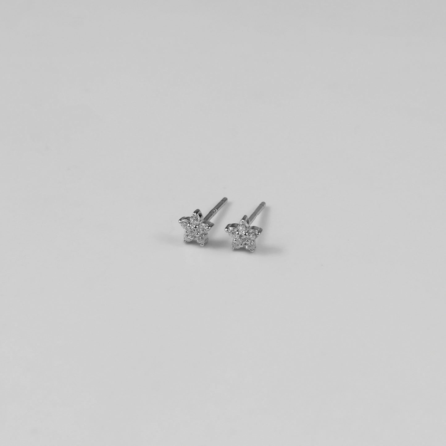 Silver Glow Stars Ear Studs