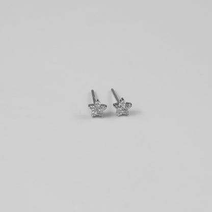 Silver Glow Stars Ear Studs
