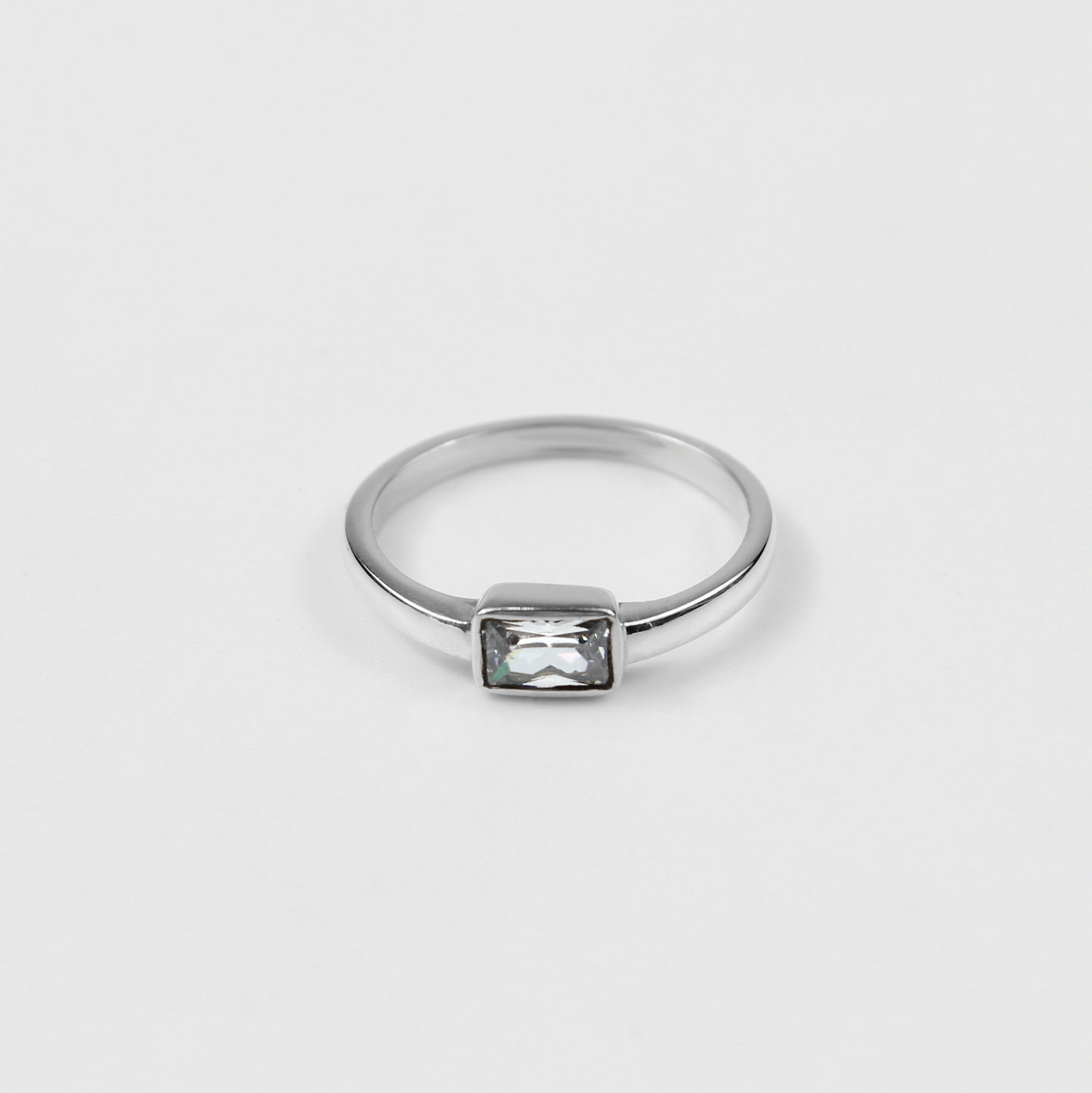 Silver Horizon Baguette Ring