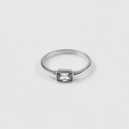 Silver Horizon Baguette Ring