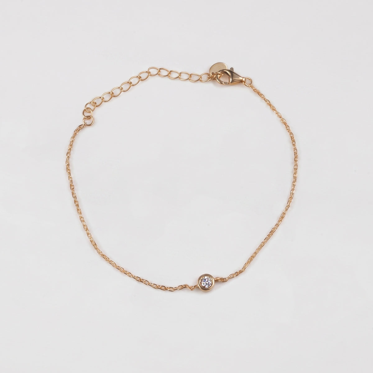 Single Bezel Solitaire Sterling Silver Lab-Grown Diamond Bracelet