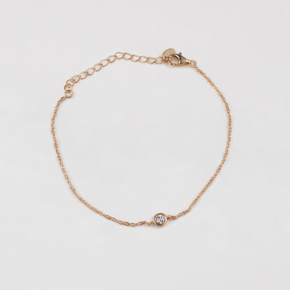 Single Bezel Solitaire Sterling Silver Lab-Grown Diamond Bracelet