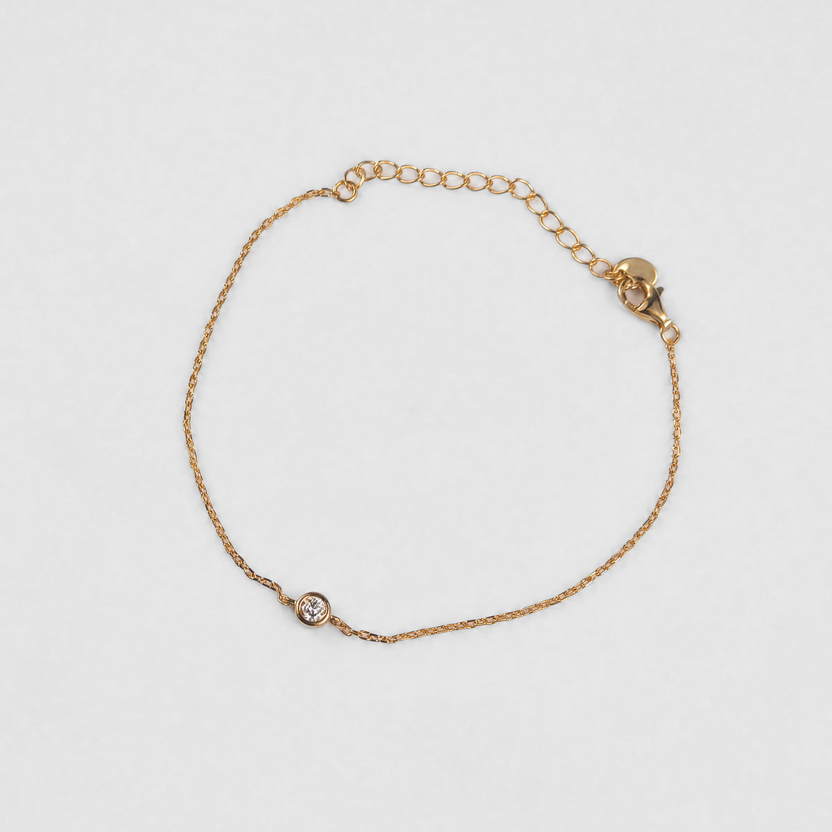 Single Bezel Solitaire Sterling Silver Lab-Grown Diamond Bracelet