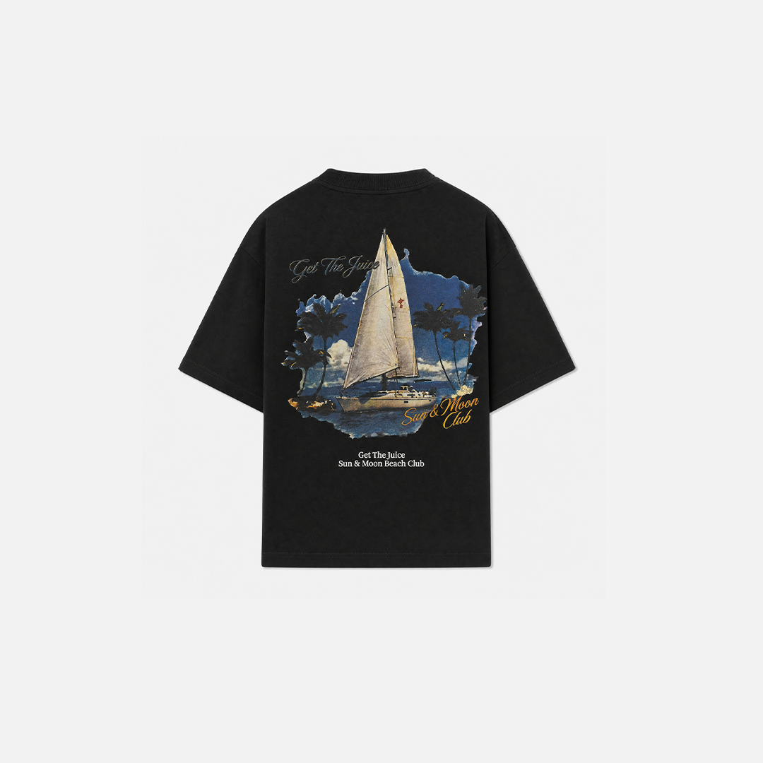 Sun & Moon Beach Club Boxy Tee (Black)