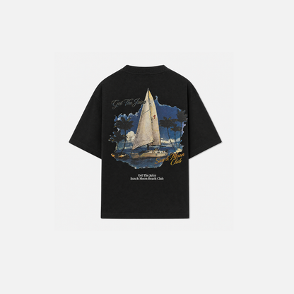 Sun & Moon Beach Club Boxy Tee (Black)