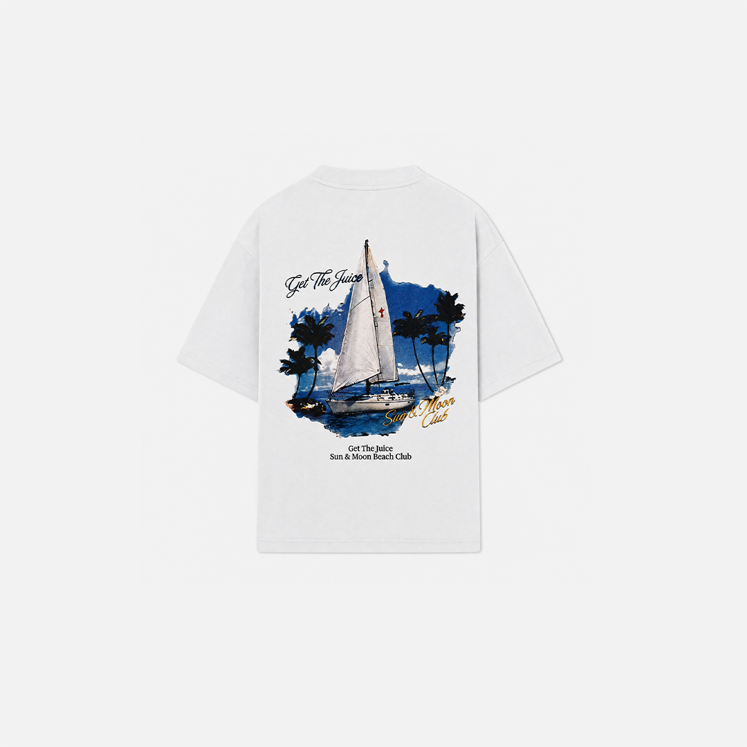 Sun & Moon Beach Club Boxy Tee (White)