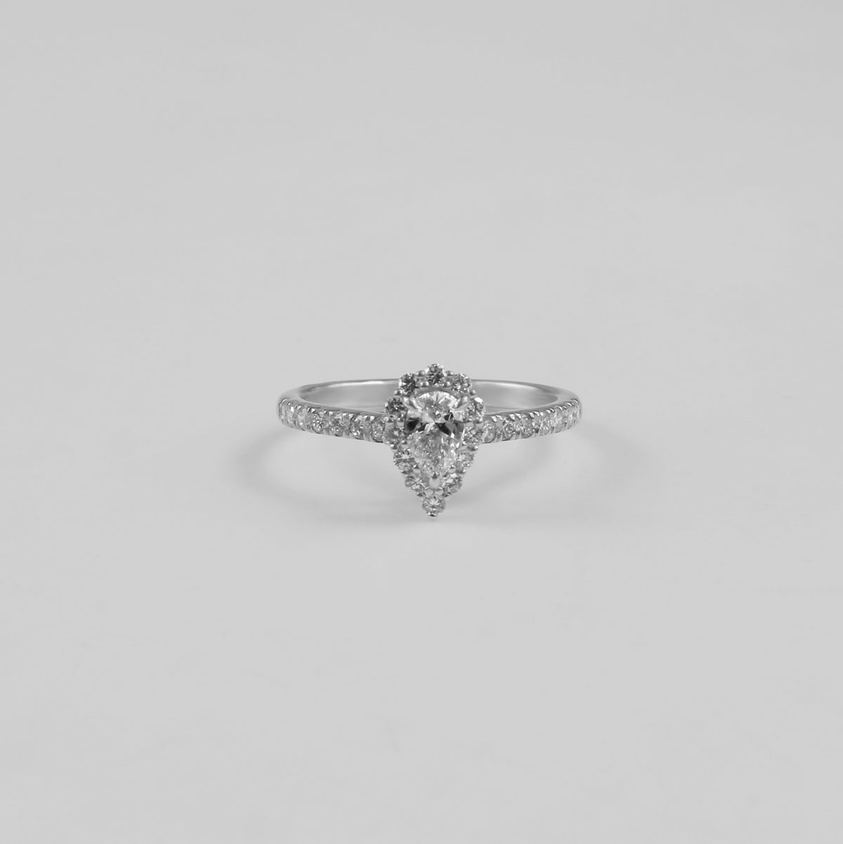 Teardrop Sterling Silver Lab-Grown Diamond Ring
