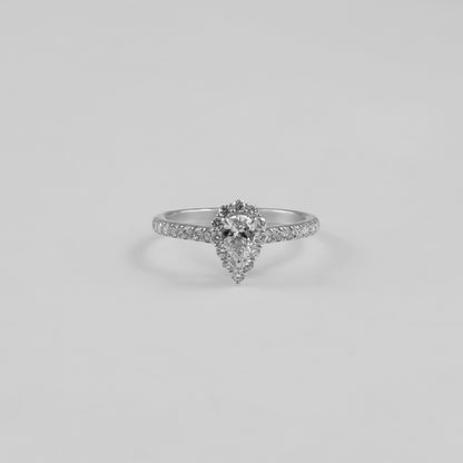 Teardrop Sterling Silver Lab-Grown Diamond Ring