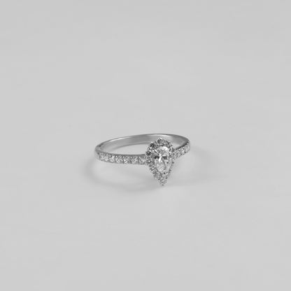 Teardrop Sterling Silver Lab-Grown Diamond Ring