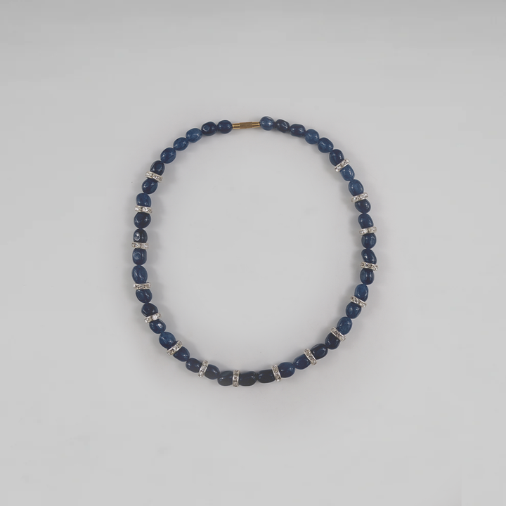 Thick Bleu Nuit Rondelle Choker