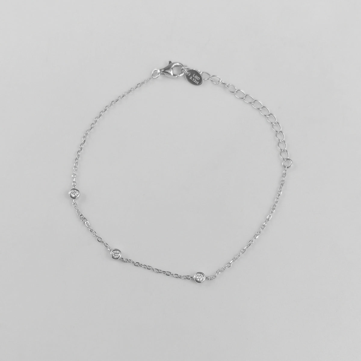 Triple Spark Sterling Silver Lab-Grown Diamond Bracelet