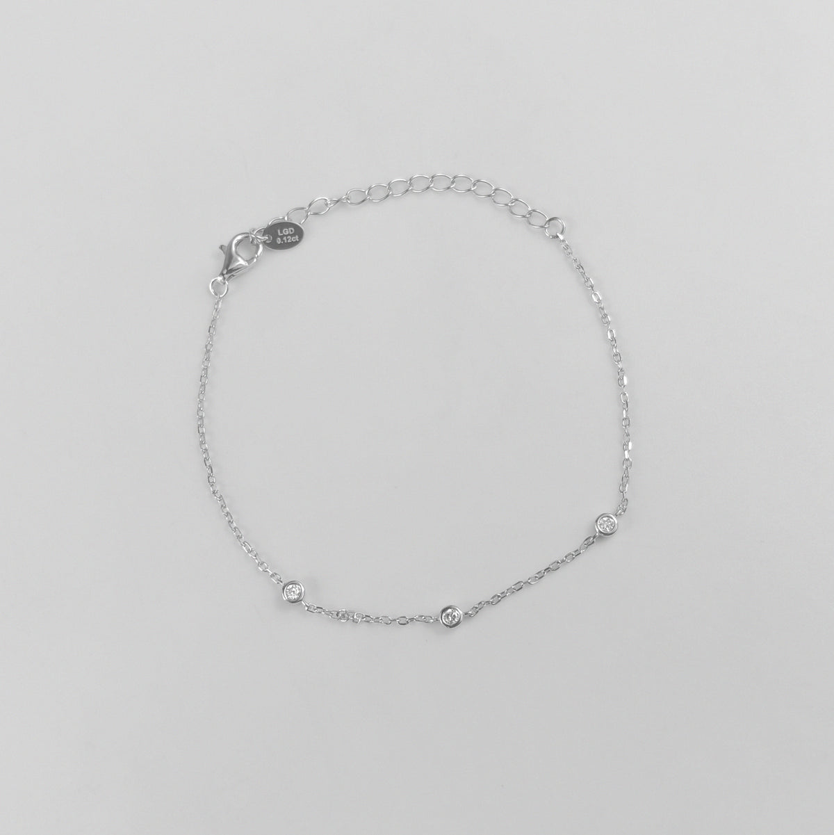 Triple Spark Sterling Silver Lab-Grown Diamond Bracelet
