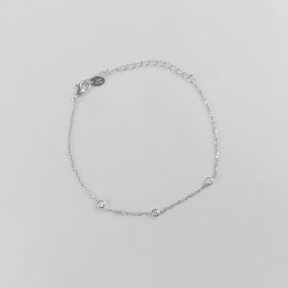 Triple Spark Sterling Silver Lab-Grown Diamond Bracelet
