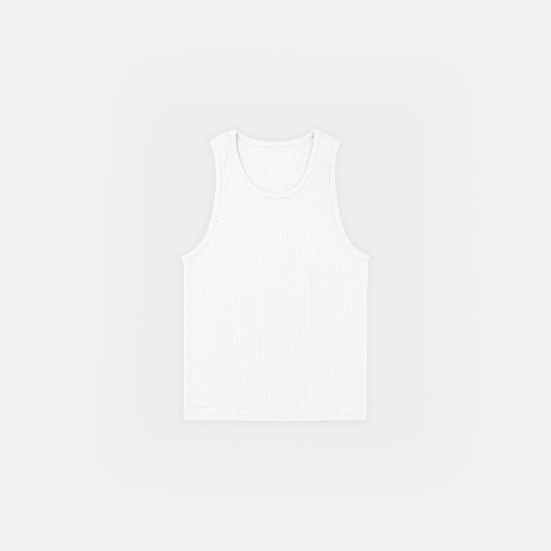 White rib tank top
