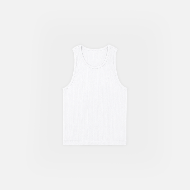 White rib tank top
