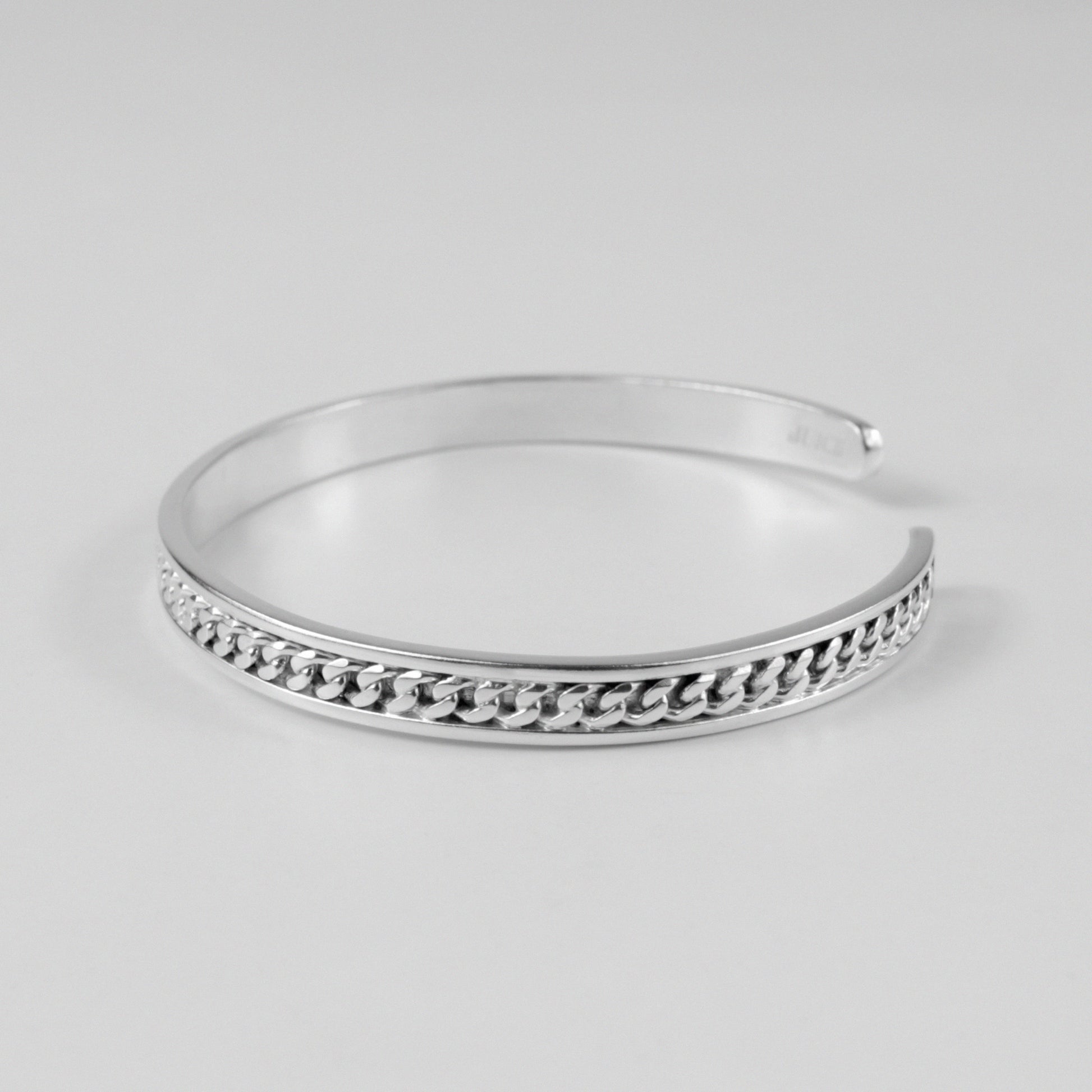 Cuban Cuff Bracelet - A bold 925 sterling silver bracelet by GetTheJuice, featuring a chunky Cuban cuff design that makes a striking statement.