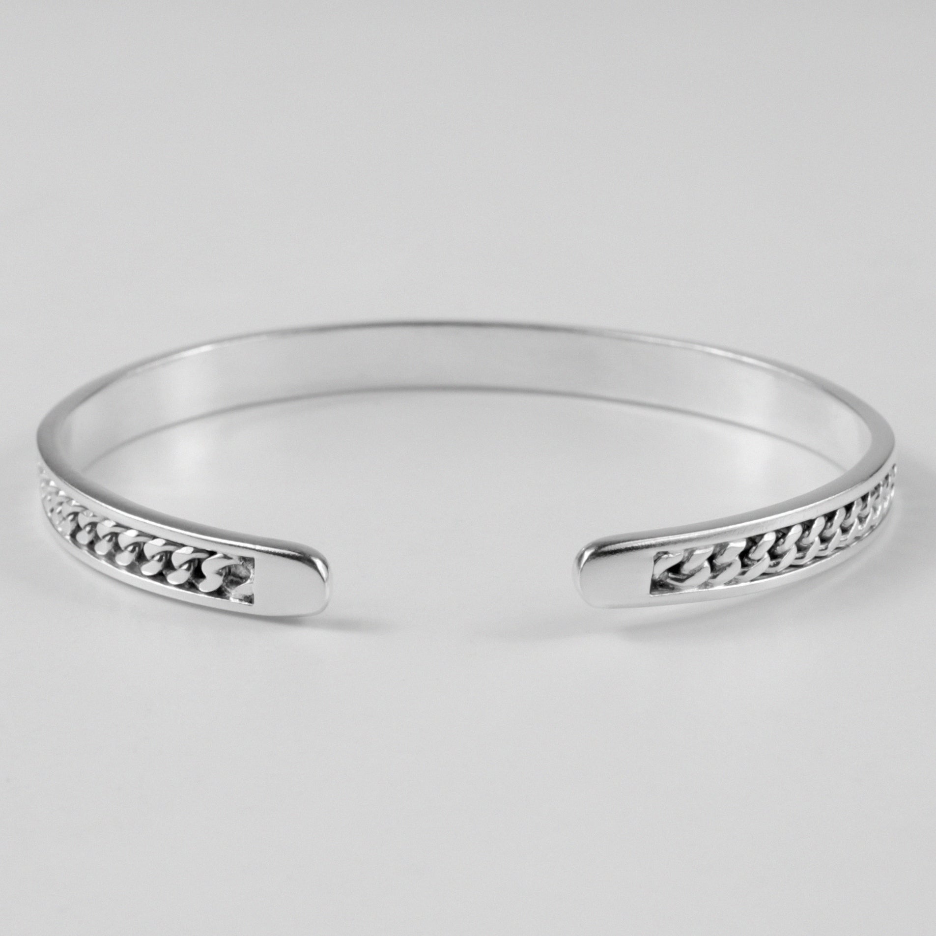 Cuban Cuff Bracelet - A bold 925 sterling silver bracelet by GetTheJuice, featuring a chunky Cuban cuff design that makes a striking statement.