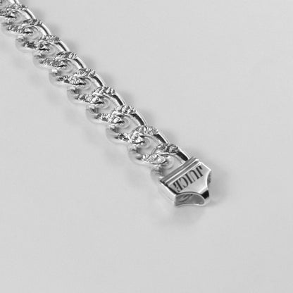 Frosted Fusion Cuban Bracelet - A unique 925 sterling silver bracelet by GetTheJuice, featuring a frosted Cuban link design that seamlessly blends modern style with timeless elegance.