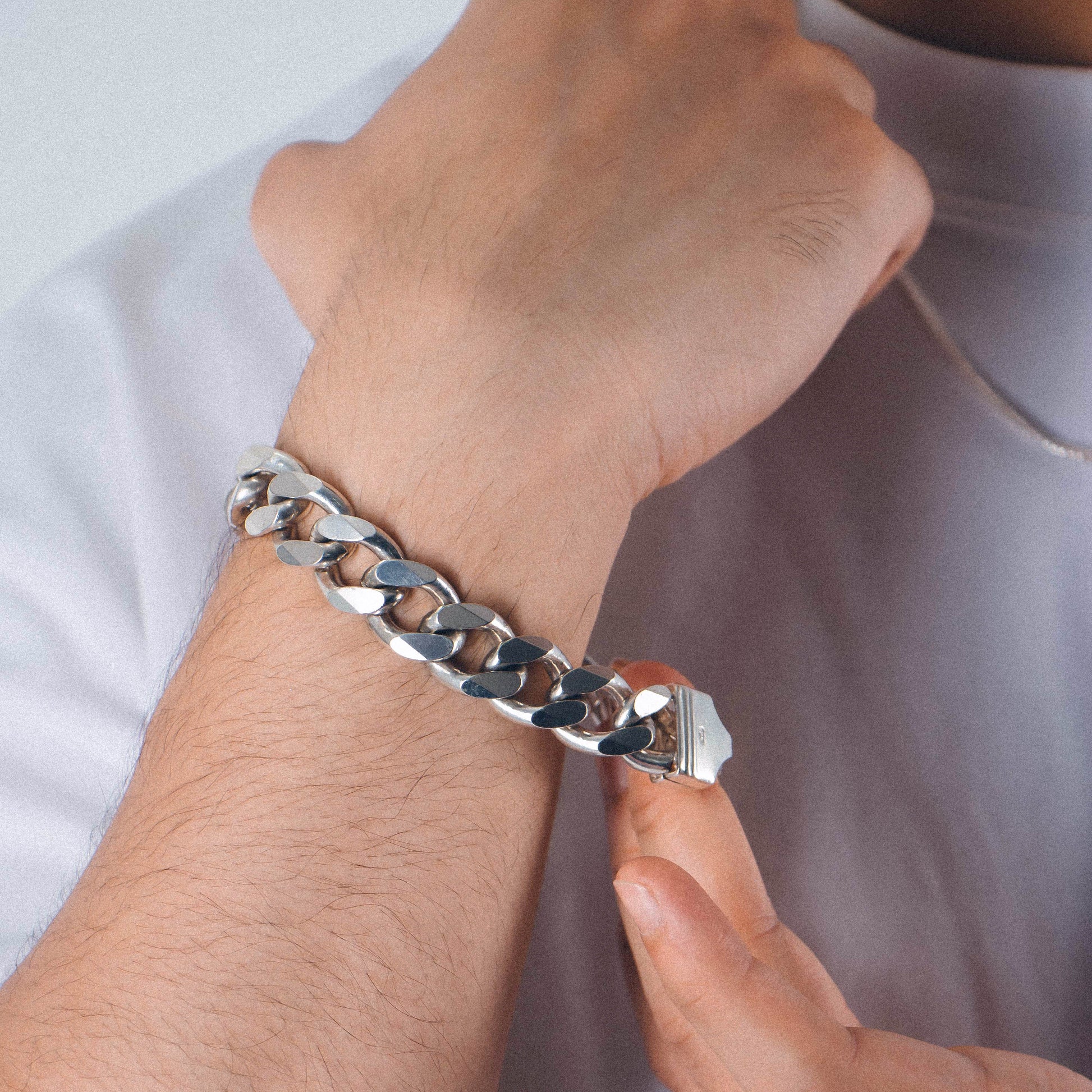 Frosted Fusion Cuban Bracelet - A unique 925 sterling silver bracelet by GetTheJuice, featuring a frosted Cuban link design that seamlessly blends modern style with timeless elegance.