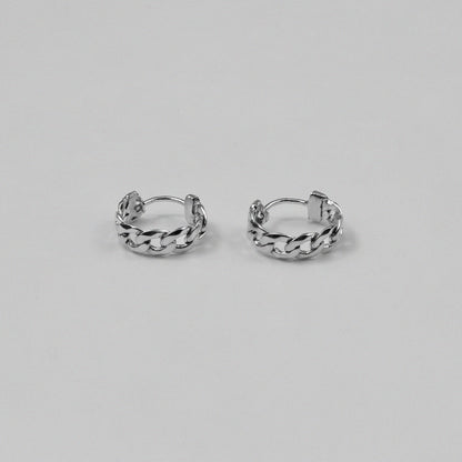 Cuban Earrings - An exquisite pair of 925 sterling silver ear ring by GetTheJuice, with a beautifully crafted Cuban link design that combines elegance and modern style, making them a versatile addition to any jewelry collection.