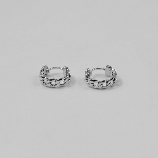 Cuban Earrings - An exquisite pair of 925 sterling silver ear ring by GetTheJuice, with a beautifully crafted Cuban link design that combines elegance and modern style, making them a versatile addition to any jewelry collection.