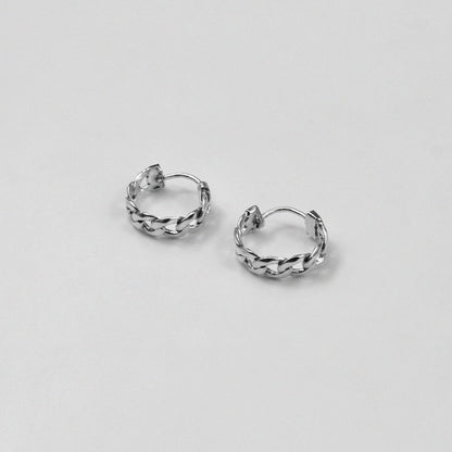 Cuban Earrings - An exquisite pair of 925 sterling silver ear ring by GetTheJuice, with a beautifully crafted Cuban link design that combines elegance and modern style, making them a versatile addition to any jewelry collection.