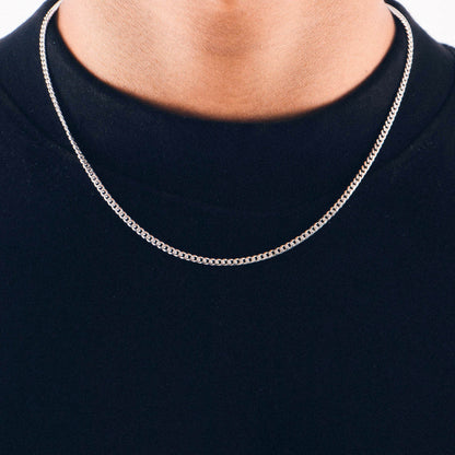 Cuban Necklace - A timeless 925 sterling silver necklace by GetTheJuice, featuring a bold and intricate Cuban link design that adds a touch of sophistication to any outfit.