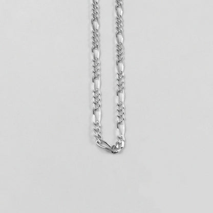 Figaro Necklace - A classic 925 sterling silver necklace by GetTheJuice, featuring the timeless Figaro link design that adds a touch of elegance and sophistication to any outfit.