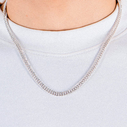 Luxe Cuban Necklace - A luxurious 925 sterling silver necklace by GetTheJuice, featuring an exquisite Cuban link design that offers a refined and elegant touch to any ensemble.