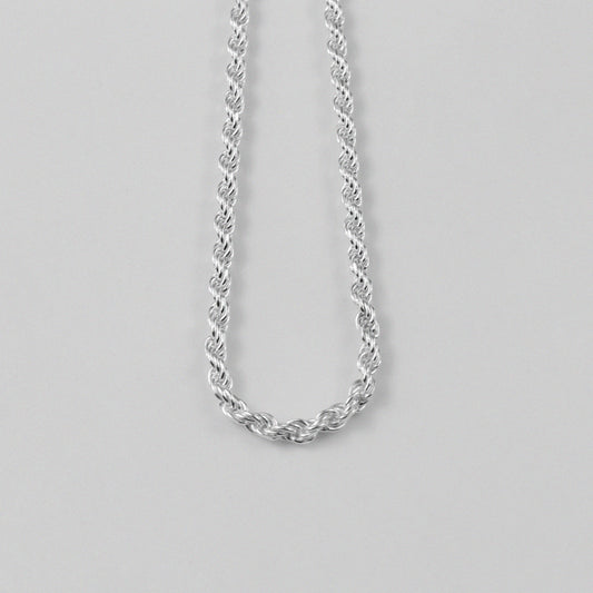 Rope Necklace - An elegant 925 sterling silver necklace by GetTheJuice, featuring a classic twisted rope design that brings timeless sophistication to any attire.