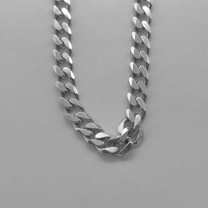 Thick Cuban Link Necklace - A luxurious 925 sterling silver necklace by GetTheJuice, featuring a bold and robust Cuban link design that makes a powerful statement.