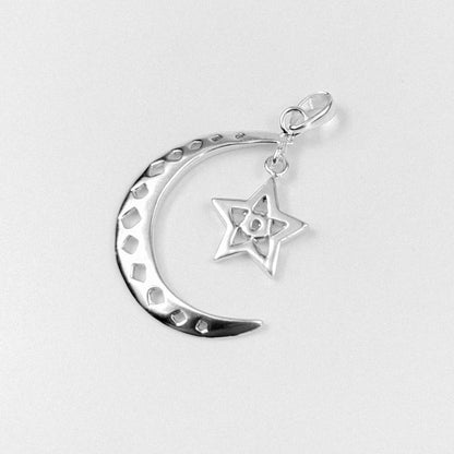 Celestial Charm Pendant - An elegant 925 sterling silver pendant by GetTheJuice, featuring a dazzling celestial design that adds a touch of otherworldly beauty and charm to any look.