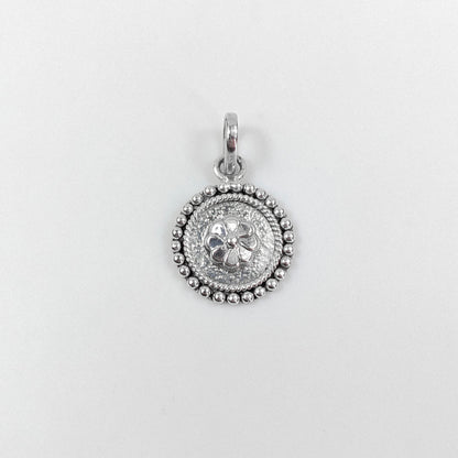 Floral Wheel Pendant - An elegant 925 sterling silver pendant by GetTheJuice, featuring a beautifully crafted floral wheel design that adds a touch of natural grace and charm to any look.