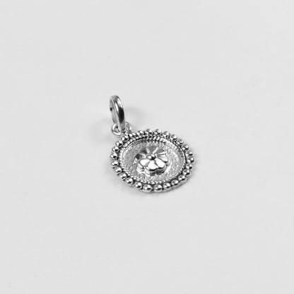 Floral Wheel Pendant - An elegant 925 sterling silver pendant by GetTheJuice, featuring a beautifully crafted floral wheel design that adds a touch of natural grace and charm to any look.